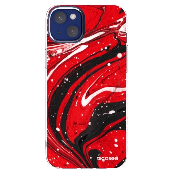 Picasee silikónový prehľadný obal pre Apple iPhone 14 Plus - Red black