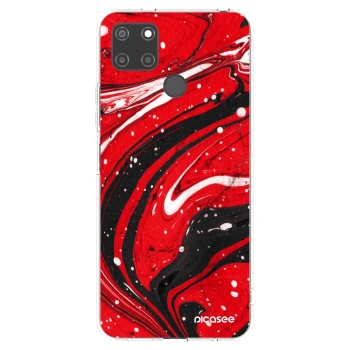 Picasee silikónový prehľadný obal pre Realme C21Y - Red black