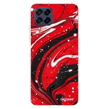 Picasee silikónový prehľadný obal pre Samsung Galaxy M53 5G - Red black