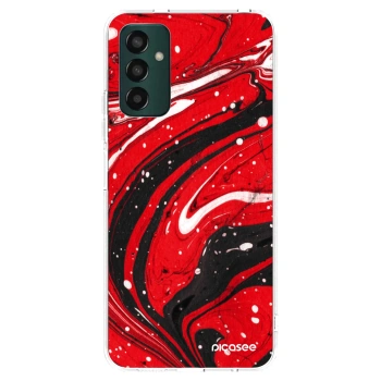 Picasee silikónový prehľadný obal pre Samsung Galaxy M13 M135F - Red black