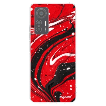 Picasee silikónový prehľadný obal pre Xiaomi 12 Lite - Red black