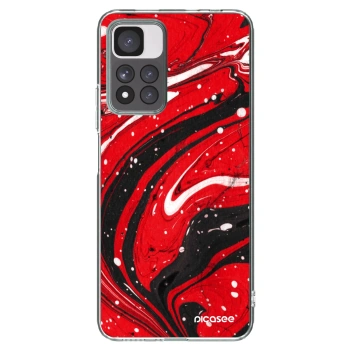 Picasee silikónový prehľadný obal pre Xiaomi Redmi Note 11 Pro+ 5G - Red black