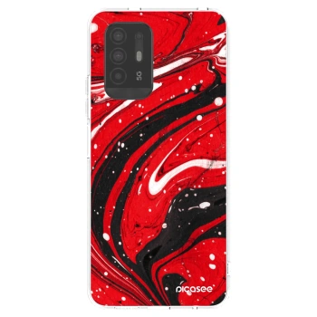 Picasee silikónový prehľadný obal pre OPPO A94 5G - Red black