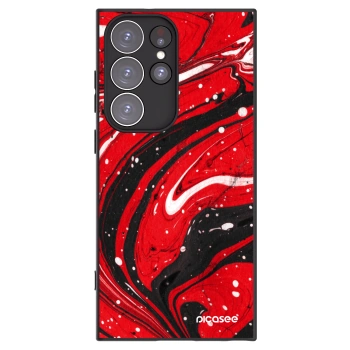 Picasee silikónový čierny obal pre Samsung Galaxy S23 Ultra 5G - Red black