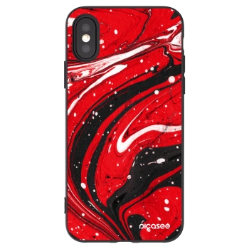 Picasee silikónový čierny obal pre Apple iPhone X/XS - Red black