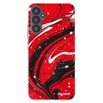Picasee silikónový prehľadný obal pre Samsung Galaxy A34 5G A346B - Red black