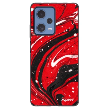 Picasee silikónový čierny obal pre Xiaomi Redmi Note 12 Pro 5G - Red black