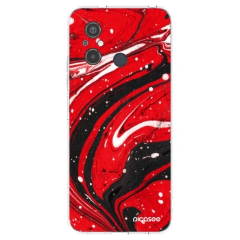 Picasee silikónový prehľadný obal pre Xiaomi Redmi 12C - Red black