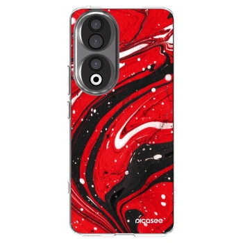 Picasee silikónový prehľadný obal pre Honor 90 5G - Red black