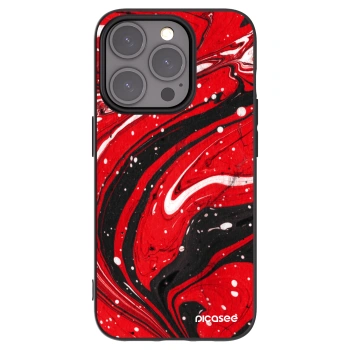 Picasee silikónový čierny obal pre Apple iPhone 15 Pro - Red black