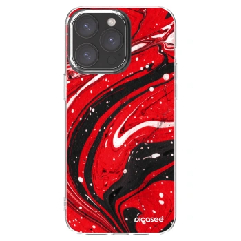 Picasee silikónový prehľadný obal pre Apple iPhone 15 Pro Max - Red black