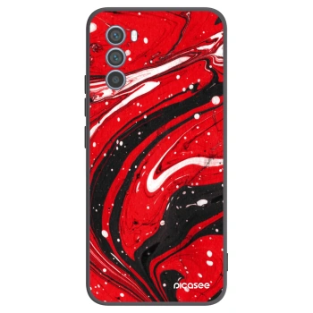 Picasee silikónový čierny obal pre Motorola Moto G62 - Red black