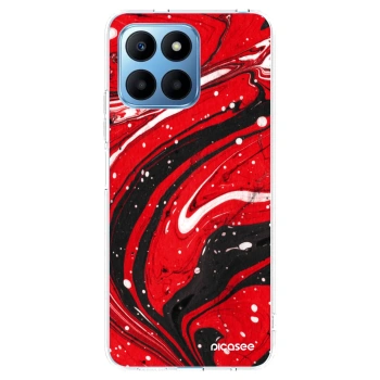 Picasee silikónový prehľadný obal pre Honor 70 Lite - Red black