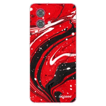 Picasee silikónový prehľadný obal pre Motorola Moto G84 5G - Red black