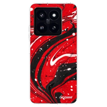 Picasee silikónový prehľadný obal pre Xiaomi 14 Pro - Red black