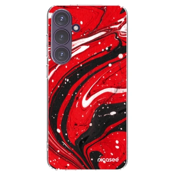 Picasee silikónový prehľadný obal pre Samsung Galaxy S24+ S926B 5G - Red black
