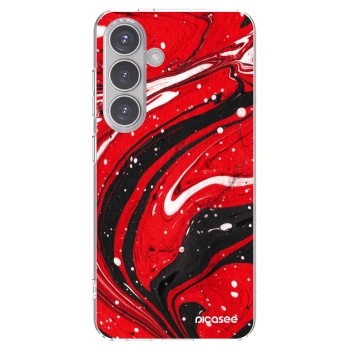 Picasee silikónový prehľadný obal pre Samsung Galaxy S24 S921B 5G - Red black