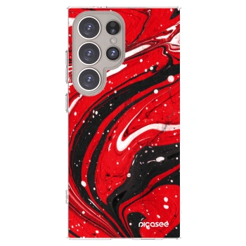 Picasee silikónový prehľadný obal pre Samsung Galaxy S24 Ultra S928B 5G - Red black