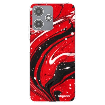 Picasee silikónový prehľadný obal pre Xiaomi Redmi 12 5G - Red black