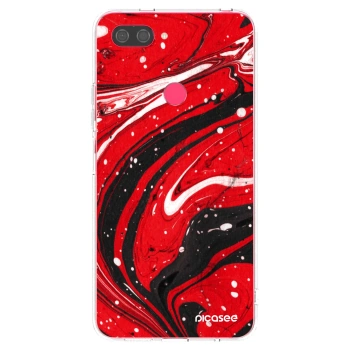 Picasee silikónový prehľadný obal pre Xiaomi Mi 8 Lite - Red black