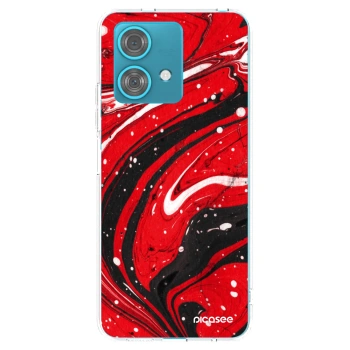 Picasee silikónový prehľadný obal pre Motorola Edge 40 Neo - Red black