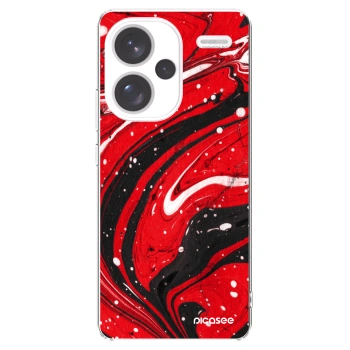Picasee silikónový prehľadný obal pre Xiaomi Redmi Note 13 Pro+ 5G - Red black