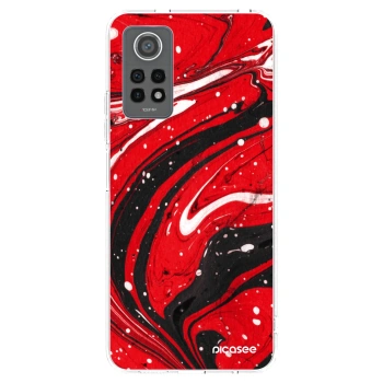 Picasee silikónový prehľadný obal pre Xiaomi Redmi Note 12 Pro 4G - Red black