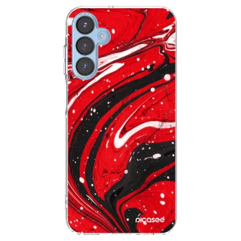 Picasee silikónový prehľadný obal pre Samsung Galaxy A15 A156B 5G - Red black
