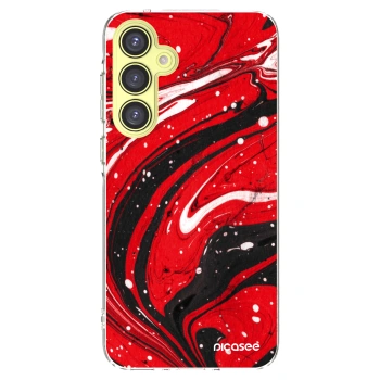 Picasee silikónový prehľadný obal pre Samsung Galaxy A35 5G A356B - Red black