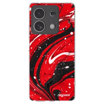Picasee silikónový prehľadný obal pre Xiaomi Redmi Note 13 4G - Red black