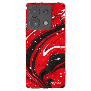 Picasee silikónový prehľadný obal pre Xiaomi Redmi Note 13 Pro 4G - Red black