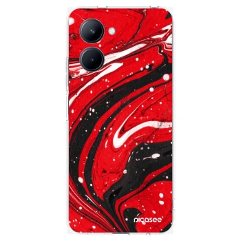 Picasee silikónový prehľadný obal pre Realme C33 (2023) - Red black