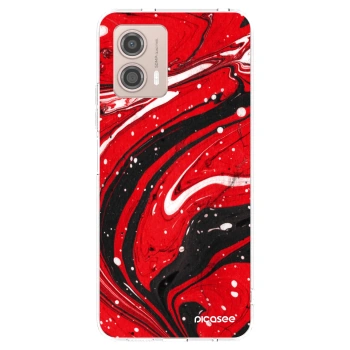 Picasee silikónový prehľadný obal pre Motorola Moto G53 5G - Red black