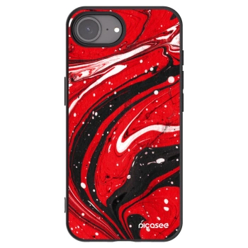Picasee silikónový čierny obal pre Apple iPhone 16e - Red black