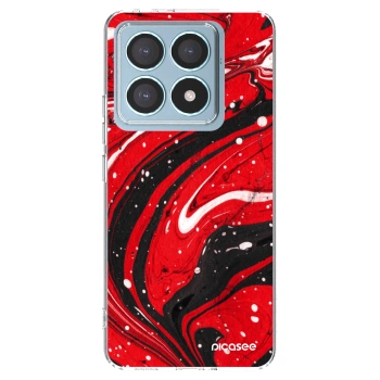 Picasee silikónový prehľadný obal pre Xiaomi 14T Pro - Red black