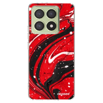 Picasee silikónový prehľadný obal pre Xiaomi 14T - Red black