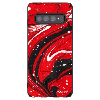 Picasee silikónový čierny obal pre Samsung Galaxy S10 G973 - Red black