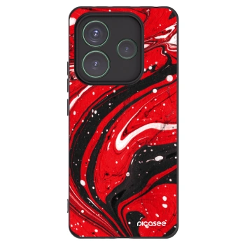 Picasee silikónový čierny obal pre Xiaomi Redmi Note 14 5G - Red black