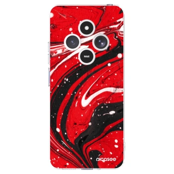 Picasee silikónový prehľadný obal pre Xiaomi Redmi 14C - Red black