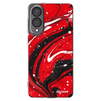 Picasee silikónový prehľadný obal pre Samsung Galaxy S25 Edge 5G - Red black