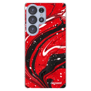 Picasee silikónový prehľadný obal pre Samsung Galaxy S25 Ultra 5G - Red black