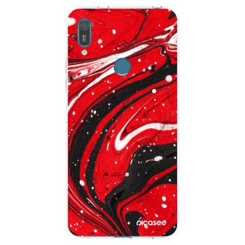 Picasee silikónový prehľadný obal pre Huawei Y7 2019 - Red black