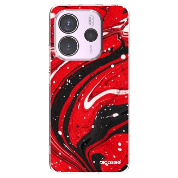Picasee silikónový prehľadný obal pre Xiaomi Redmi Note 14 4G - Red black