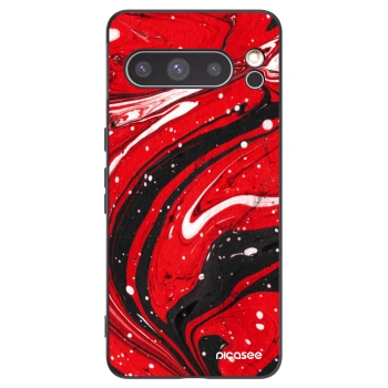 Picasee silikónový čierny obal pre Google Pixel 8 Pro - Red black