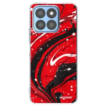Picasee silikónový prehľadný obal pre Honor X8c - Red black