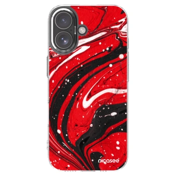 Picasee silikónový prehľadný obal pre Apple iPhone 17 - Red black