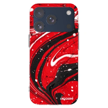 Picasee silikónový prehľadný obal pre Apple iPhone 17 Pro - Red black