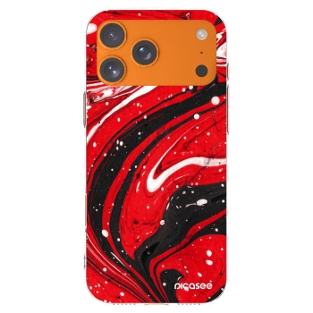 Picasee silikónový prehľadný obal pre Apple iPhone 17 Pro Max - Red black