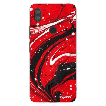 Picasee silikónový prehľadný obal pre Xiaomi Redmi 7 - Red black