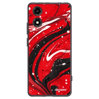 Picasee silikónový čierny obal pre Motorola Moto E14 - Red black